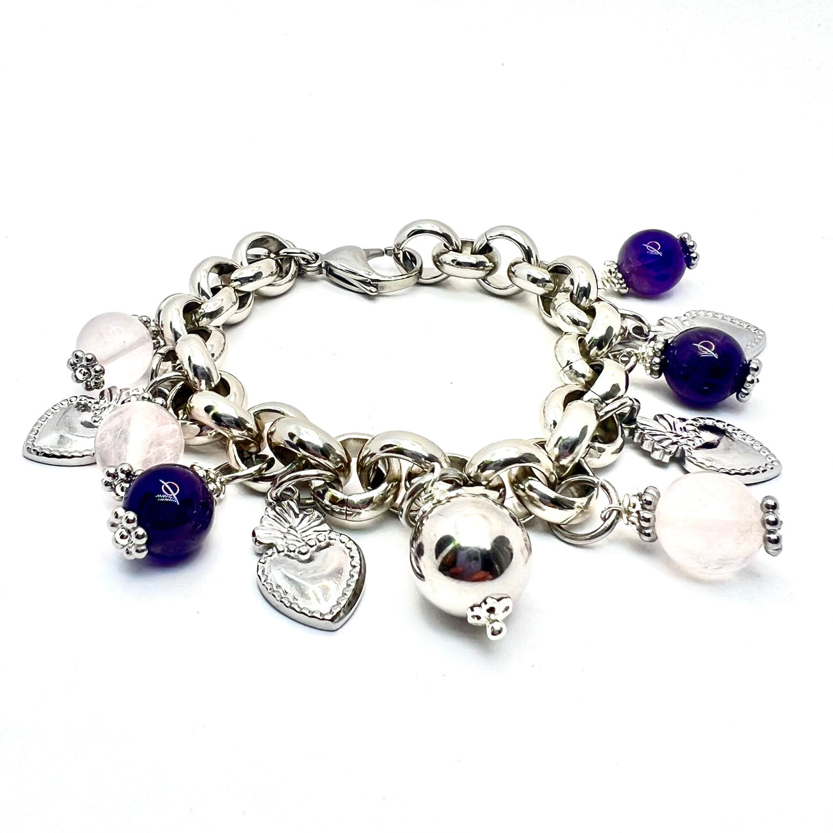 BRACCIALE CUORE SACRO E AMETISTA
