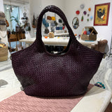 Borsa Shopper Harry intrecciata Borgogna