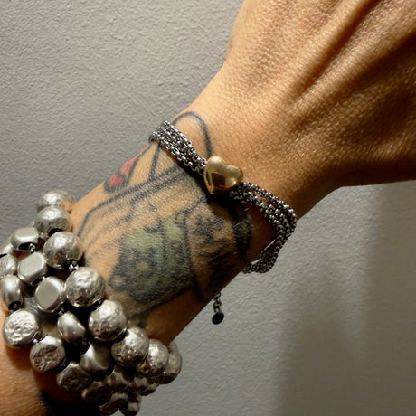Bracciale pepita cuore Acciaio inossidabile