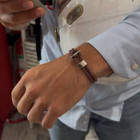 Bracciale Bitta in pelle Borgogna