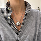 Collana Croce bombata acciaio inossidabile