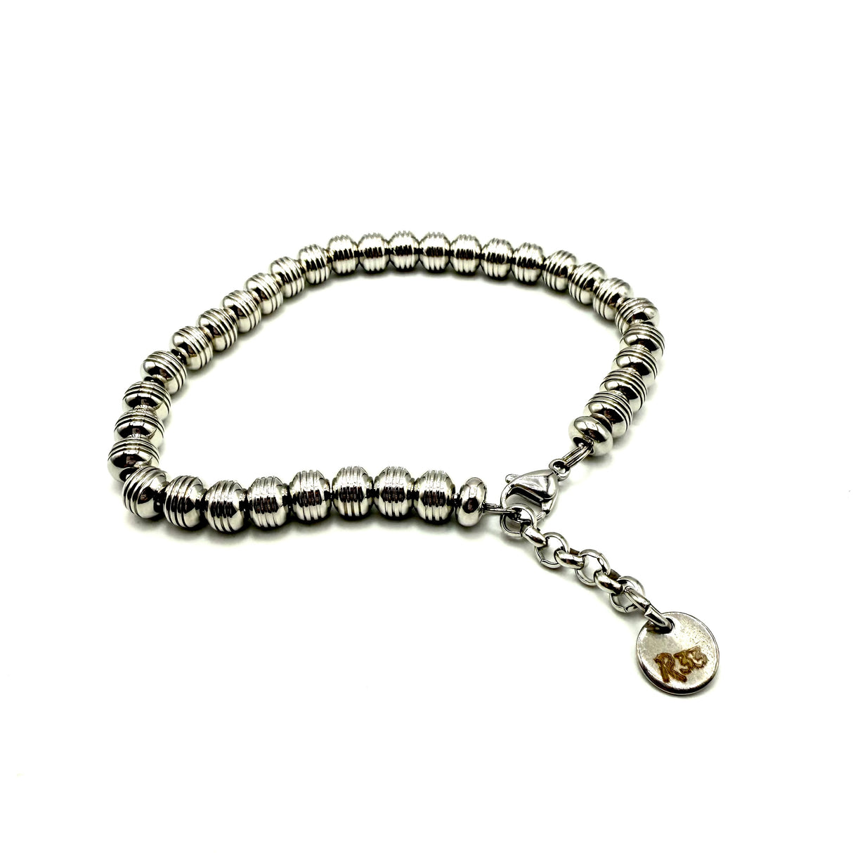 Bracciale pepite rigate acciaio