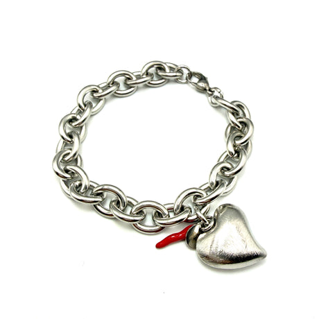 Bracciale Cuore Satinato Silver Acciaio Inossidabile