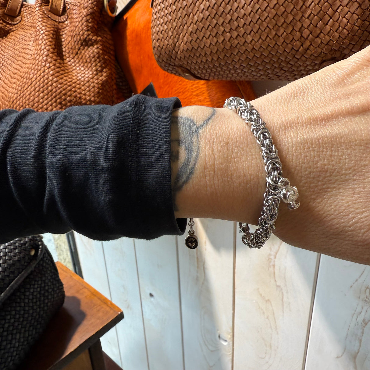 Bracciale Bizantina con Pumino Argento925