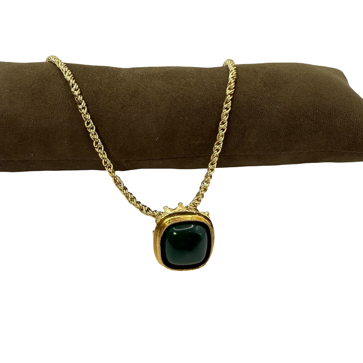 Collana Lanterna 6 Campana Giada Verde Smeraldo e Rana