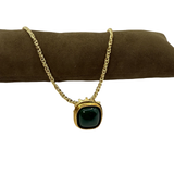 Collana Lanterna 6 Campana Giada Verde Smeraldo e Rana