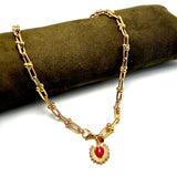 Collana maglia Staffa Gold e cuore sacro