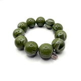 Bracciale sfere in Resina Verde Giada