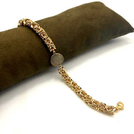 Bracciale Bizantina Dorata e pietra semipreziosa