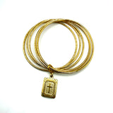 Bracciale rigido 6 fili con medaglia Croce