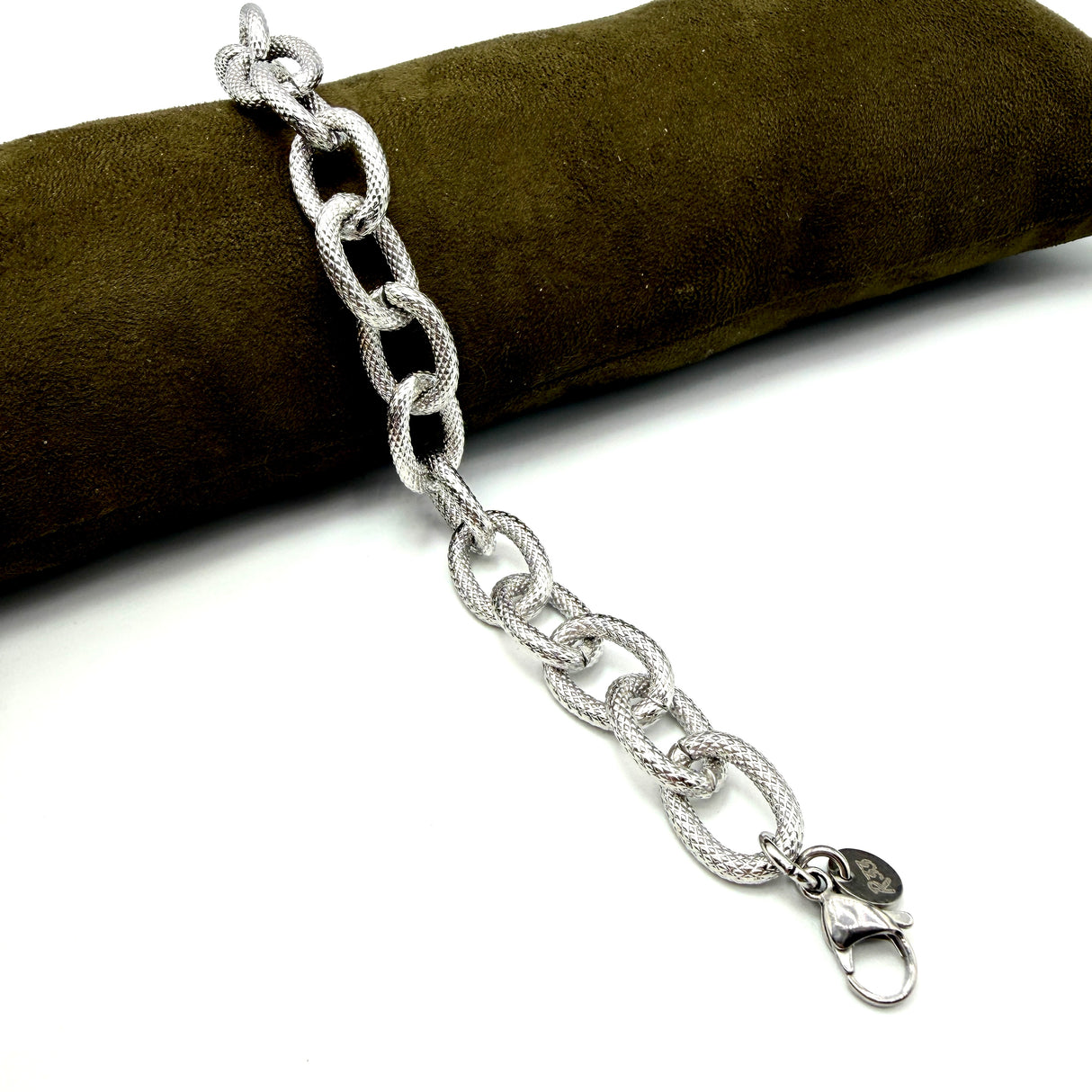 Bracciale Rolò martellato silver in acciaio inossidabile