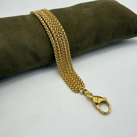 Bracciale Multifili Spiga dorata 3 mm acciaio inossidabile