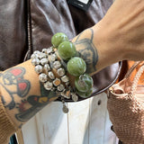 Bracciale sfere in Resina Verde Giada