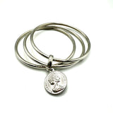 Bracciale rigido 3 fili con moneta