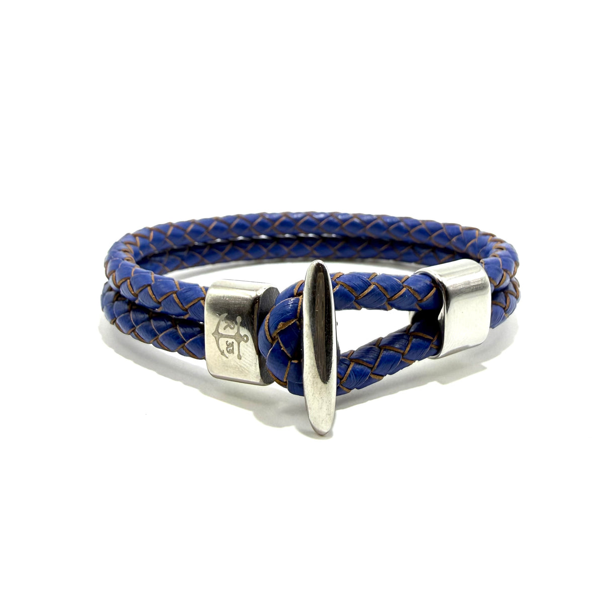 Bracciale Bitta in pelle blu elettrico