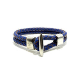 Bracciale Bitta in pelle blu elettrico