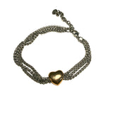 Bracciale pepita cuore Rosè Acciaio inossidabile