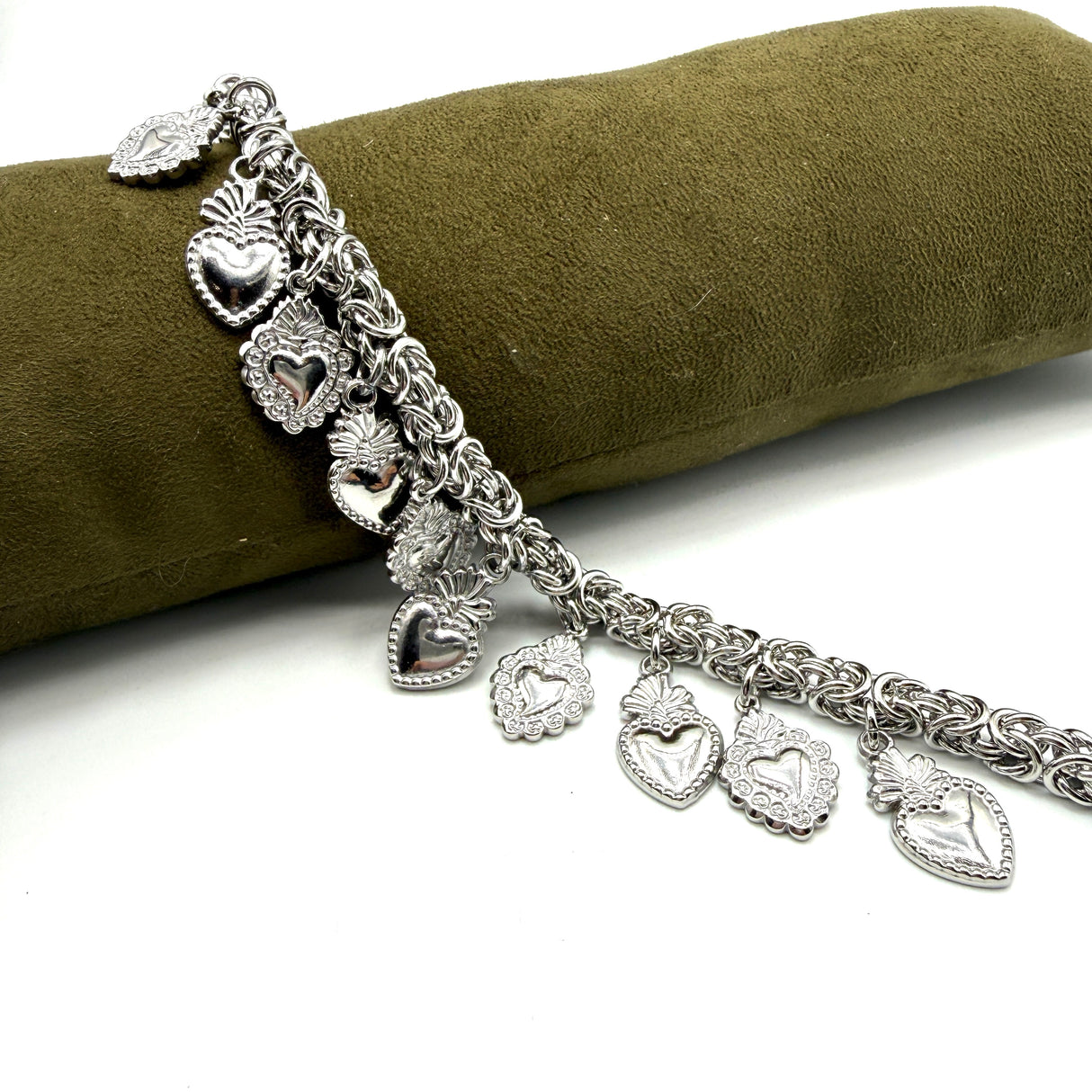 Bracciale Bizantina Cuori Sacri acciaio inossidabile