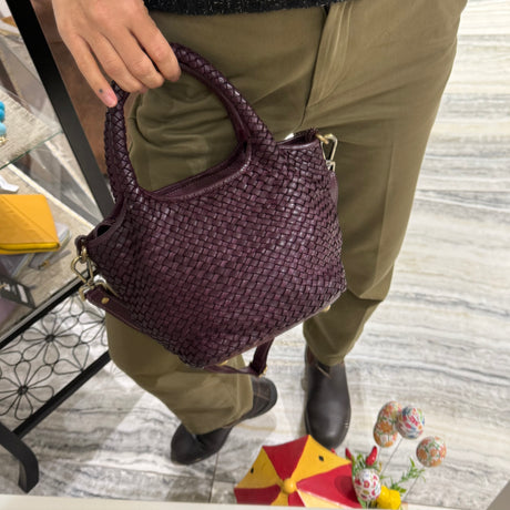 Borsa cestino Hermione small Borgogna