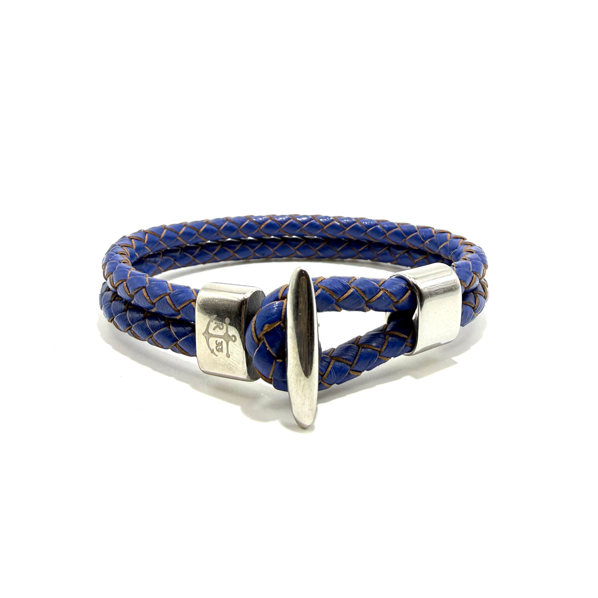 Bracciale Bitta in pelle blu elettrico