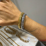 Coppia Bracciali Tubogas acciaio Silver e Dorato