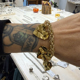 Bracciale Bizantina Dorata e Cuori Acciaio inossidabile