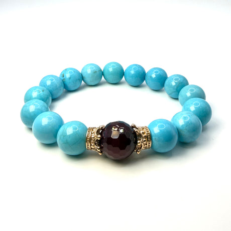 Bracciale Pasta di Turchese, Giada rubino e Corone