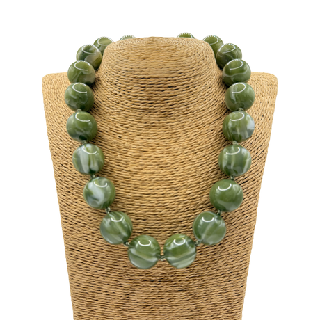 Collana sfere in Resina Verde Giada