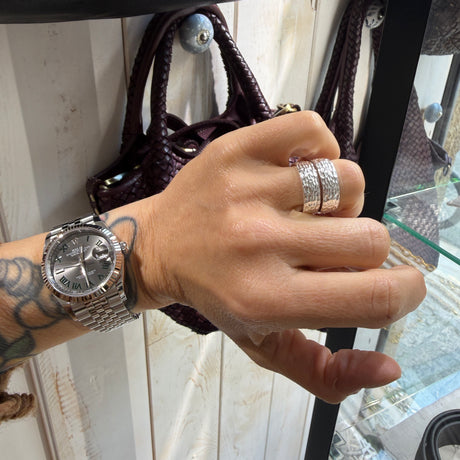 Coppia Fedi Martellate Argento925