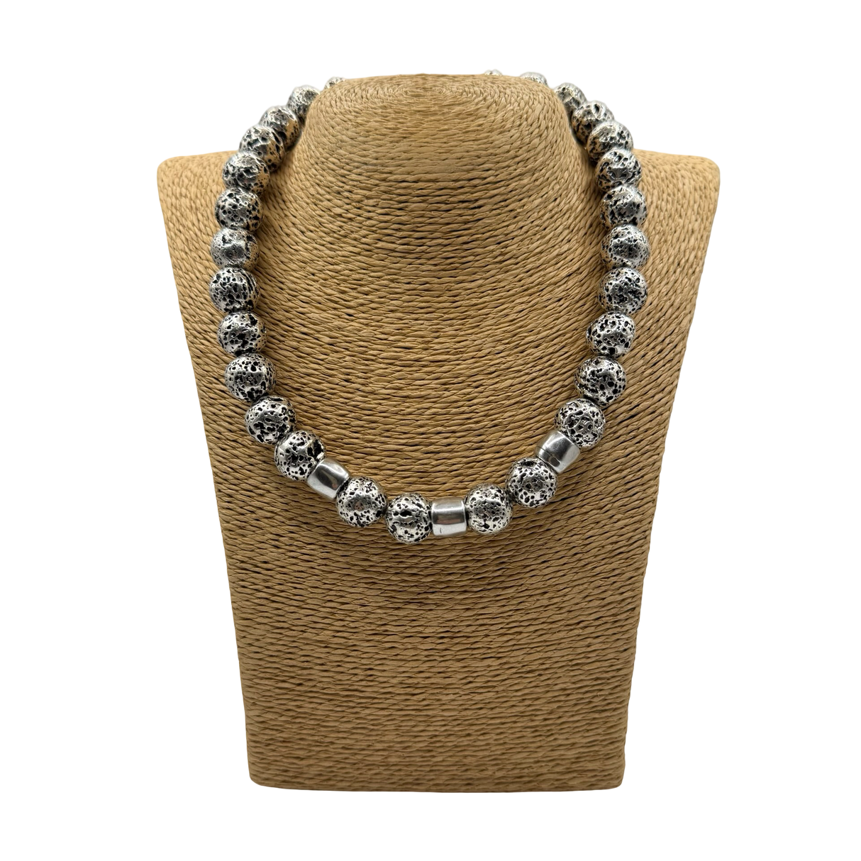 Collana Pietra Lavica argentata