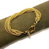 Bracciale Multifili Spiga dorata 3 mm acciaio inossidabile