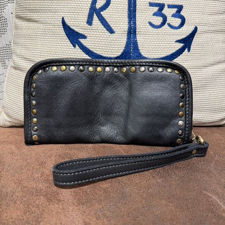 Portafoglio pelle e borchie Black