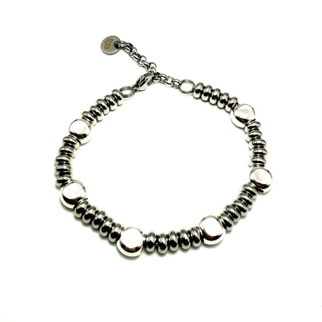 Bracciale Girelle Acciaio e pepite Argento925