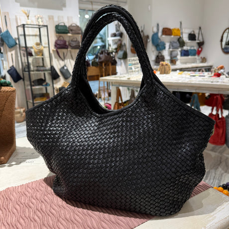 Borsa Shopper Harry intrecciata Black