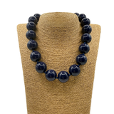 Collana sfere in Resina Blu scuro