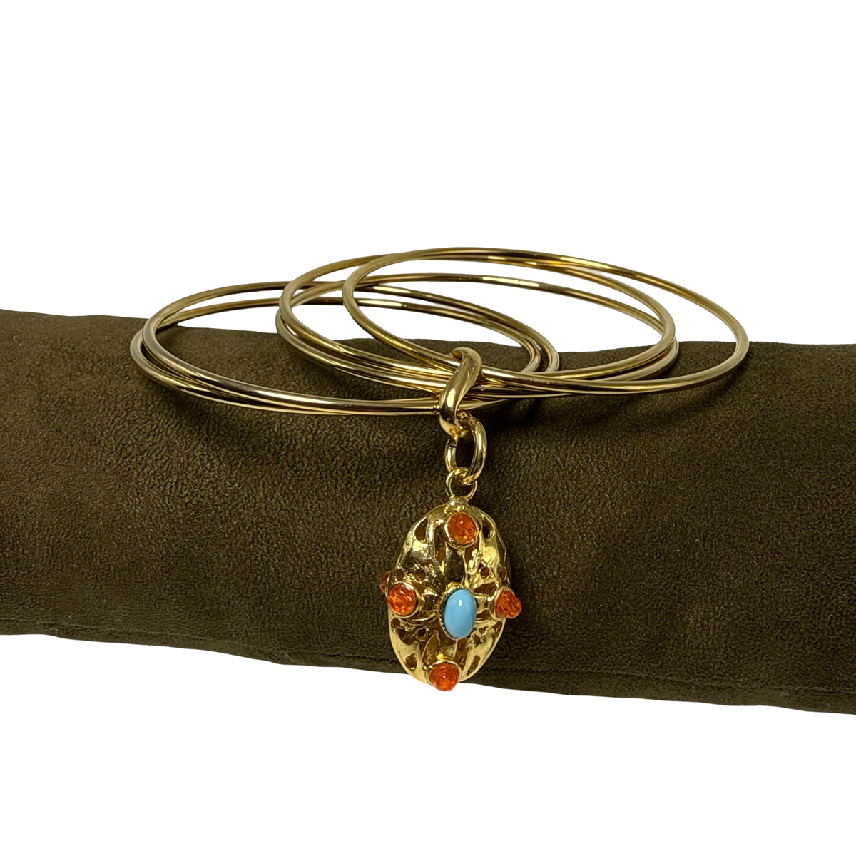 Bracciale 6 fili Lanterna Ovale Turchese e Corniola