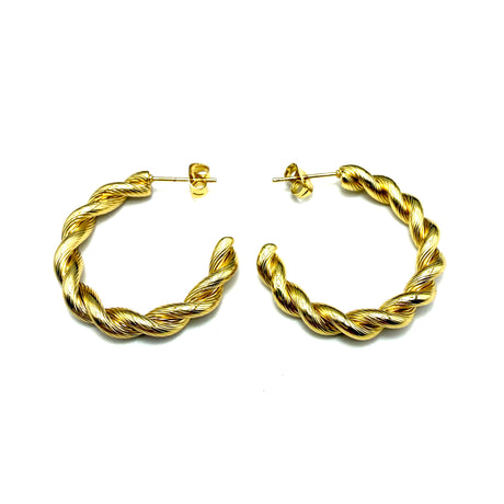 Orecchini Cerchio Torcione Satinato gold