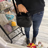 Borsa Mirtilla Small intrecciata Black