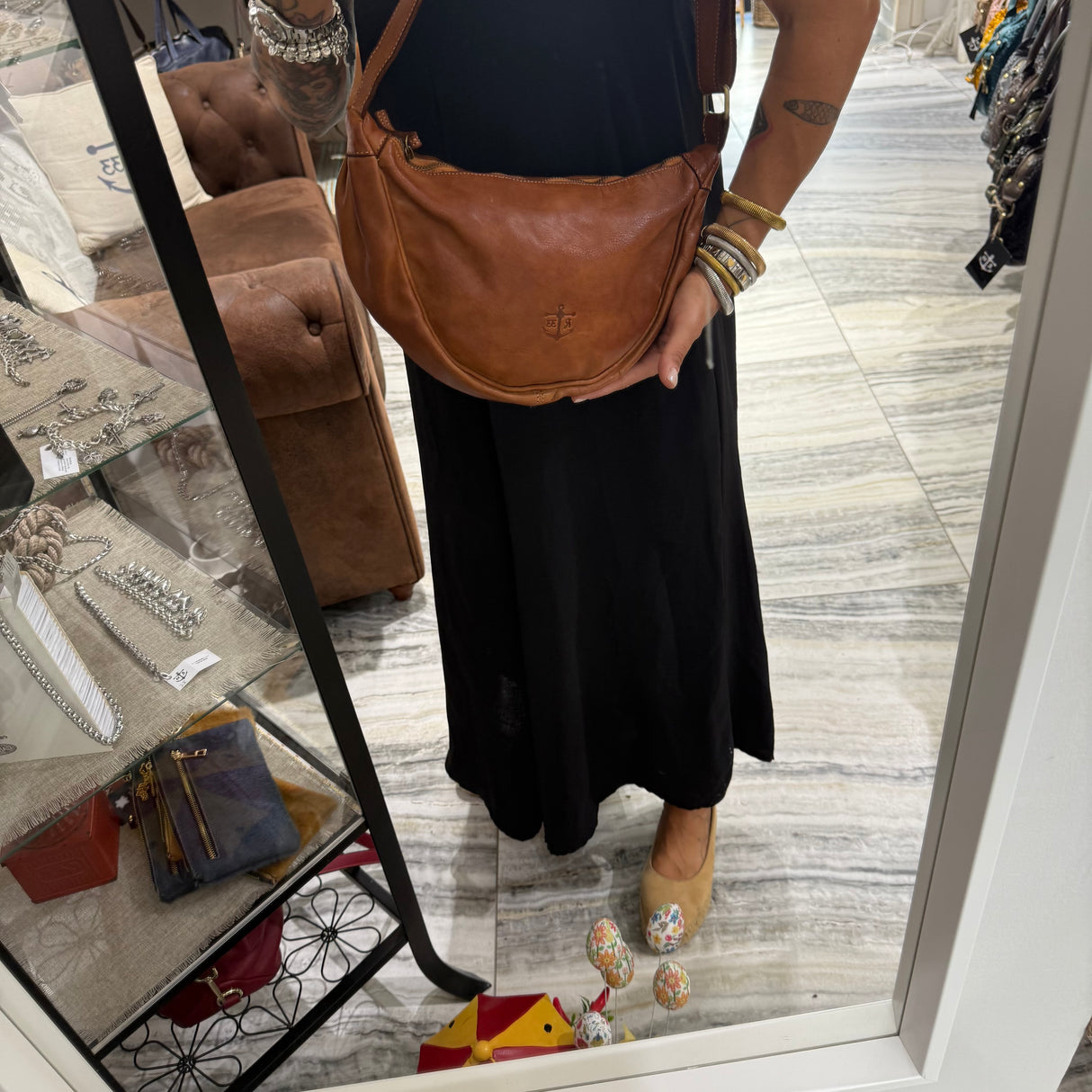 Borsa Marsupio Mezzaluna Cuoio