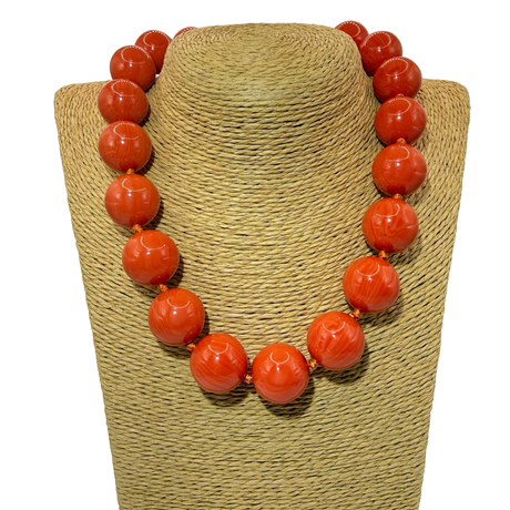 Collana sfere in Resina Arancio Coral