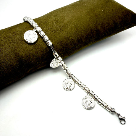 Bracciale pepite Small e Monete Argento925