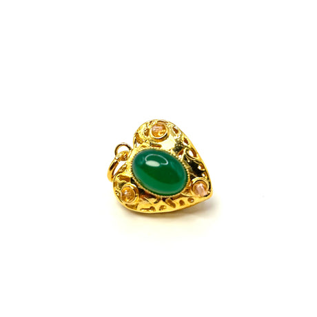 Charm Lanterna Cuore Giada verde