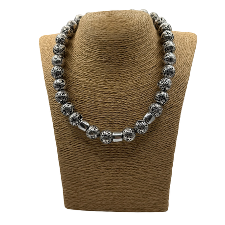 Collana Pietra Lavica argentata