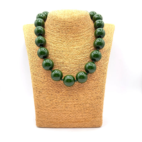 Collana sfere in Resina Verde Muschio