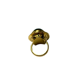 Anello Ovale Etrusco Cabochon Ottone e Giada verde