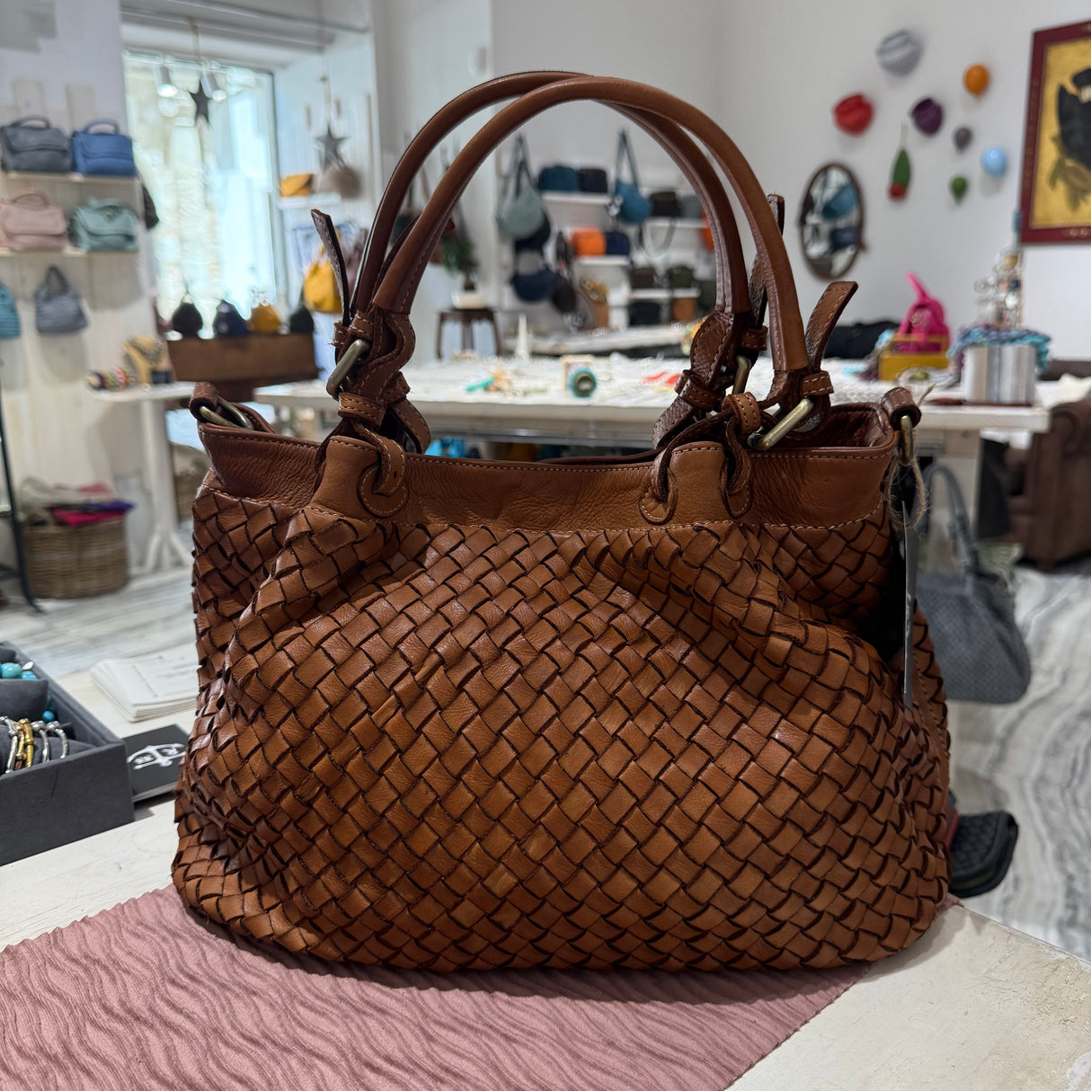Borsa Intreccio Small Cuoio