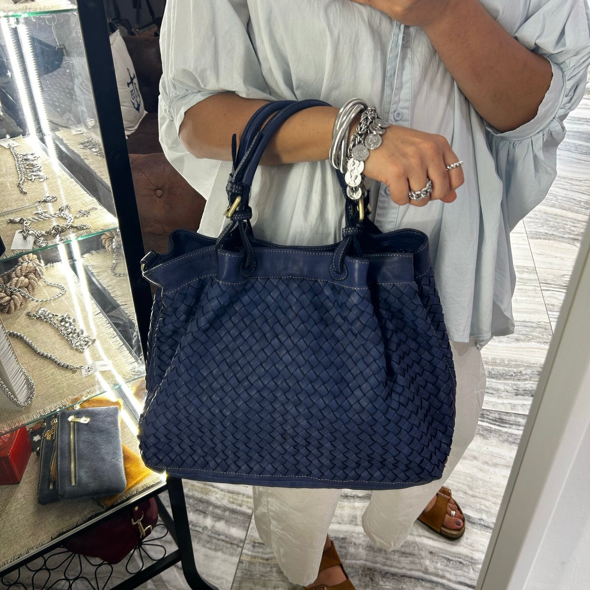 Borsa Intreccio Blu