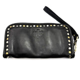 Portafoglio pelle e borchie Black