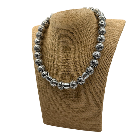 Collana Pietra Lavica argentata