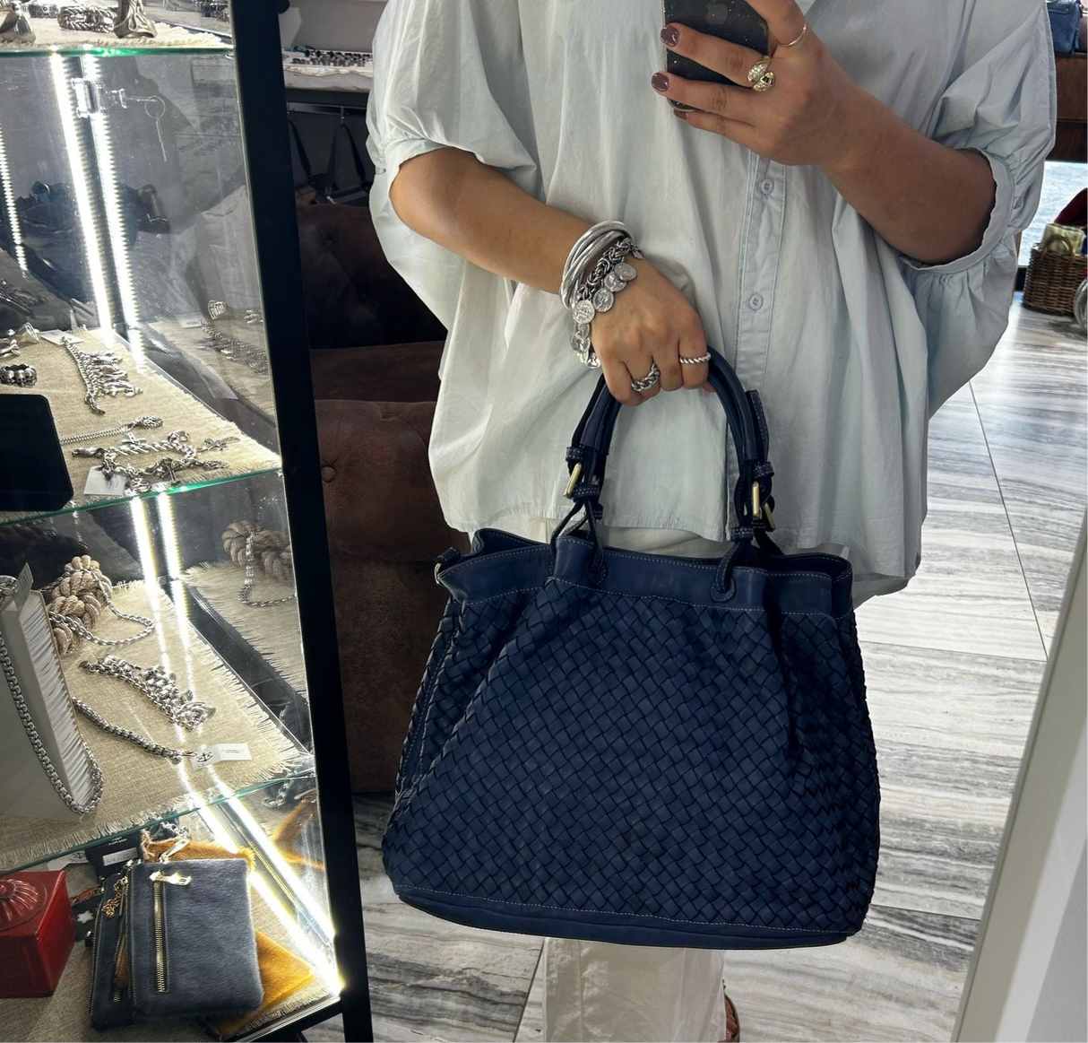 Borsa Intreccio Blu
